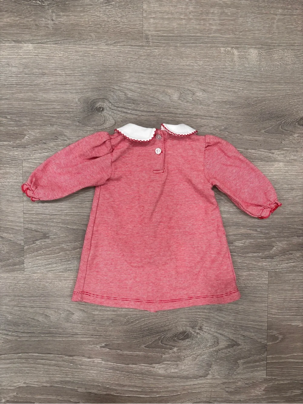 Baby Luigi 9 Months Girls Candy Cane Striped Collared Dress Cotton Christmas